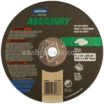 Norton 7 x 1/8 x DM-5/8 Masonry Reinforced Type 01 Straight Wheels