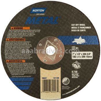 Norton 7 x 1/8 x DM-5/8 Metal Reinforced Type 01 Straight Wheels