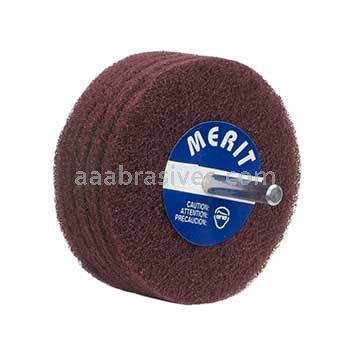 Merit Abrasives 08834131557 3 x 1 Fine 5 Ply Merit Disc Wheel - Spindle Mounted (1/4)