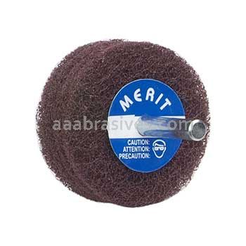 Merit Abrasives 08834131558 3 x 1/2 Med 2 Ply Merit Disc Wheel - Spindle Mounted (1/4)