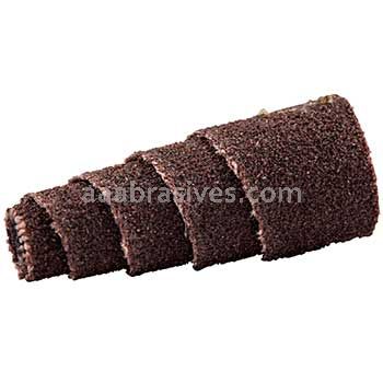 3/8 x 1 x 1/8 120 Grit Merit A/O Full-Tapered Spiral Rolls