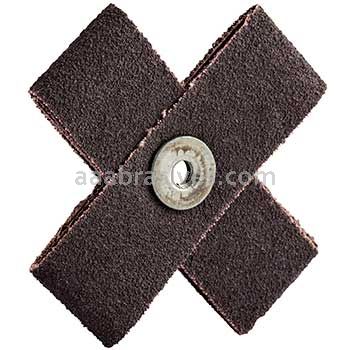 3 x 3 x 1 80 1/4-20 Merit Aluminum Oxide (8 Ply) Cross Pads