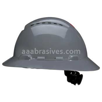 3M™ 7100239989 SecureFit™ Full Brim Hard Hat H-808SFV-UV Grey Vented 4-Pt Pressure Diffusion Ratchet Suspension W/ UVicator