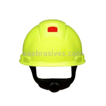 3M&trade; 7100239991 SecureFit&trade; Hard Hat H-709SFR-UV Hi-Vis Yellow 4-Pt Pressure Diffusion Ratchet Suspension W/ UVicator