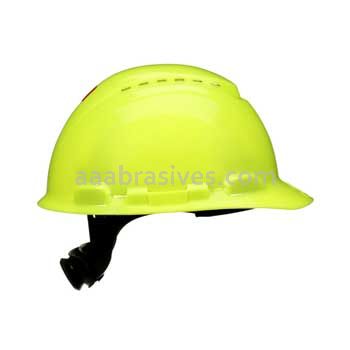 3M™ 7100239995 SecureFit™ Hard Hat H-709SFV-UV Hi-Vis Yellow Vented 4-Pt Pressure Diffusion Ratchet Suspension W/ Uvicator