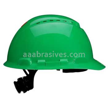 3M&trade; 7100240003 SecureFit&trade; Hard Hat H-704SFV-UV Green Vented 4-Pt Pressure Diffusion Ratchet Suspension W/ UVicator