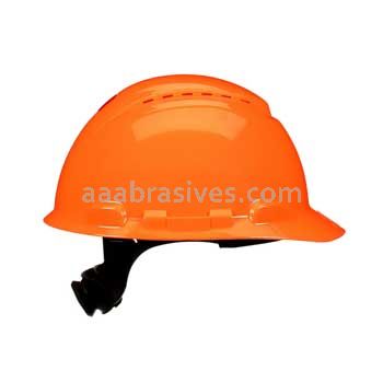 3M™ 7100240009 SecureFit™ Hard Hat H-707SFV-UV Hi-Vis Orange Vented 4-Pt Pressure Diffusion Ratchet Suspension W/ UVicator