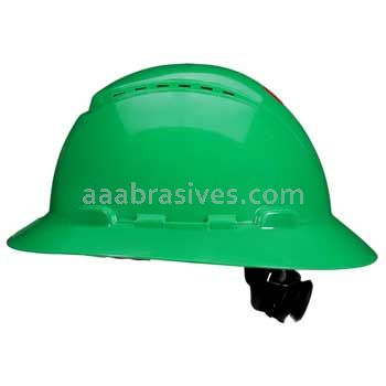 3M™ 7100240012 SecureFit™ Full Brim Hard Hat H-804SFV-UV Green Vented 4-Pt Pressure Diffusion Ratchet Suspension W/ UVicator