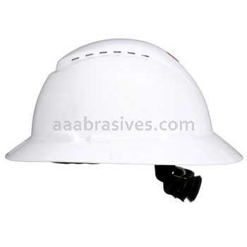 3M&trade; 7100240028 SecureFit&trade; Full Brim Hard Hat H-801SFV-UV White Vented 4-Pt Pressure Diffusion Ratchet Suspension w/UVicator