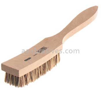 Osborn Long Curved Handle Platers Brush 6 X 17 Rows Brown Palmyra/White Tampico #54046