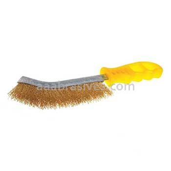 Osborn Plastic Handle Economy Scratch Brush 1 Row X 5 1/2” Long Brass #59703