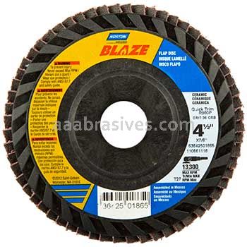 Norton Abrasives 63642501865 4-1/2 x 7/8 36 SG Blaze R980P Type 27 Flap Discs
