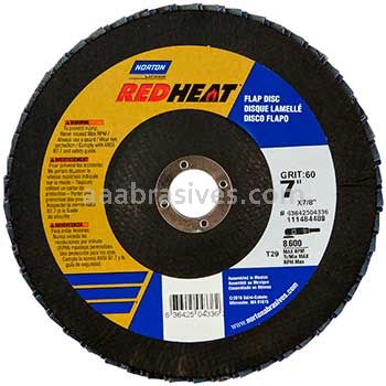 Norton 7 x 7/8 36 Grit Norton Red Heat Type 29 Norton Flap Discs