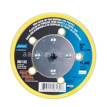 Norton 5//5" PSA Medium Low Profile w/ 5 vacuum holes//*Packed in individual clam shells
