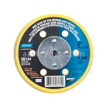 Norton 6" PSA Medium Low Profile Back Up Pad w/ 6 vacuum holes