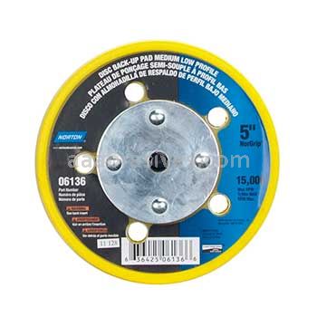 Norton 5" NorGrip Medium Low Profile Back Up Pads w/ 5 vacuum holes