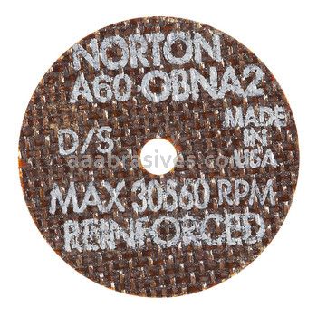 Norton 2 x .060 x 1/8 A60-OBNA2 D Sides Reinforced Type 01 Straight Wheels
