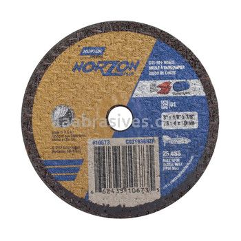 Norton 3 x 1/8 x 3/8 Norzon Plus D Sides Reinforced Type 01 Straight Wheels
