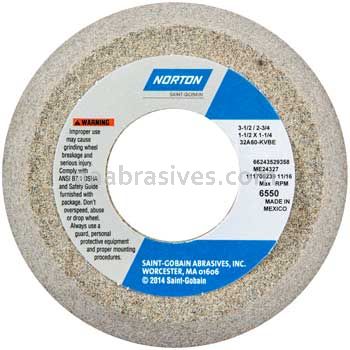 Norton 3 x 2-1/4 x 1-1/4 x 3/4 Rim 1/4 Back 3/8 32A60-KVBE Face Z ME21560 Type 11 Flaring Cup Wheels