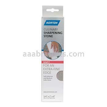 Norton 8 X 2 X 3/4 Medium India Soft Arkansas SIMCS8 Retail Stones - Cutlery/Food Service