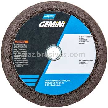 Norton 5 x 3-3/4 x 1-3/4 x 1-1/4 Rim 1 Back 3/4 Gemini 57A16-Q ME49857 E100587 NCRH Steel Bushing Type 11 Flaring Cup Wheels