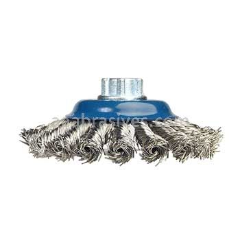 Norton 5 x .020 x 5/8-11 Stainless Steel Wire Saucer Cup Brushes
