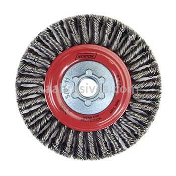 Norton 9 X .020 X 5/8-11 Carbon Steel Stringer Bead Knot Wire Brushes For Steel
