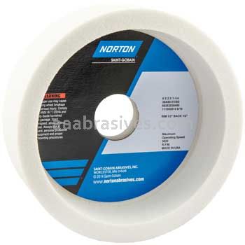 Norton 6 x 2 x 1-1/4 38A60-KVBE Rim 1/2 Back 1/2 Type 06 Straight Cup Wheels
