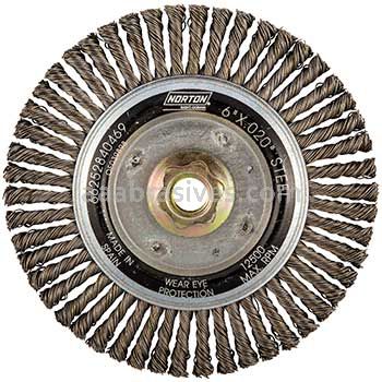Norton 6x.020x5/8-11/Carbon Steel/*Bulk Packed/Stringer Bead Knot Wire Wheel Brushes - For Steel