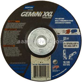 Norton Abrasives 66252841193 6 x 5/32 x 5/8-11 Norton Gemini Type 27 Depressed Center Wheels