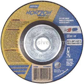 Norton Abrasives 66252842006 4-1/2 x .045 x 5/8-11 Norton NorZon Plus RightCut Type 27 Depressed Center Wheels