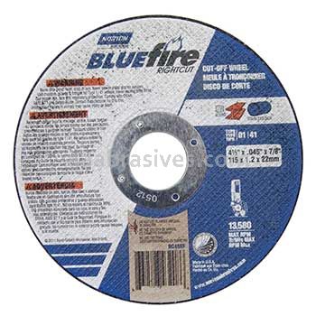 Norton Abrasives 66252842159 4-1/2 x .045 x 7/8 Norton BlueFire RightCut 5 pk Type 01 Straight Wheels