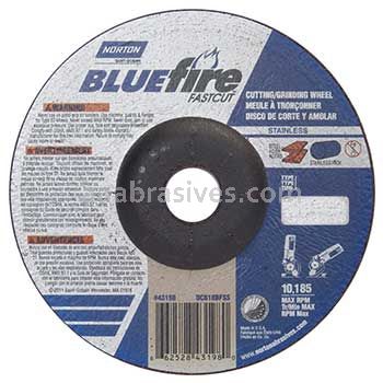 Norton Abrasives 66252843198 6 x 1/8 x 7/8 Norton BlueFire Fastcut Type 27 Depressed Center Wheels