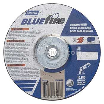 Norton Abrasives 66252843224 6 x 1/4 x 5/8-11 Norton BlueFire Type 27 Depressed Center Wheels