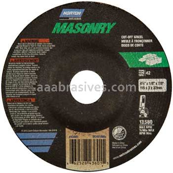 Norton Abrasives 66252843601 4-1/2 x 1/8 x 7/8 Norton Masonry Type 27 Depressed Center Wheels