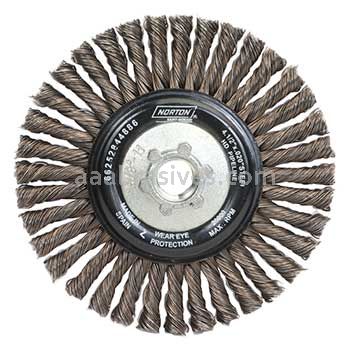 Norton Abrasives 66252844886 4-1/2 x .020 x 5/8-11 Heavy Duty Carbon Steel Stringer Bead Knot Wire Brushes - For Steel