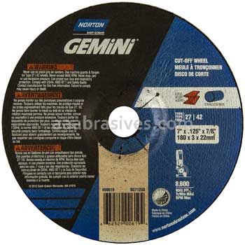 Norton 7 x .125 x 7/8 Gemini Disc Type 27 Depressed Center Wheels