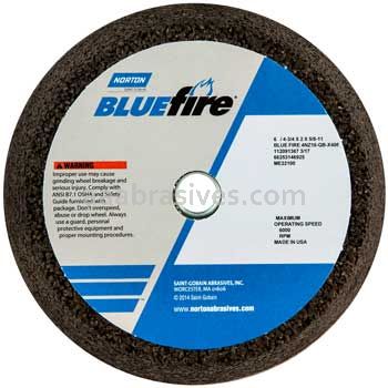 Norton 6x4-13/16 X 2 X 5/8-11 BlueFire Snagging Wheel T11 Flaring Cup 4NZ16-QBX406