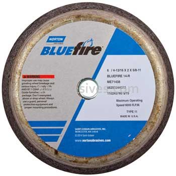 Norton 6x4-13/16x2x5/8-11 Rim 1-1/2 Back 3/4 Blue Fire 4NZ16-QBX406 ME71438 D121920 NCRH Steel Cup Bushing Type 11 Flaring Cup Wheels