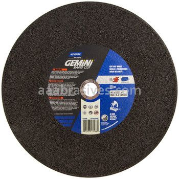 Norton 14 x 3/32 x 1 Gemini Rapid Cut Reinforced Centrally Type 01 Straight Wheels