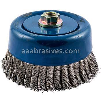 Norton 6 x .020 x 5/8-11 Stainless Steel  Knotted Wire Cup Brushes For Steel