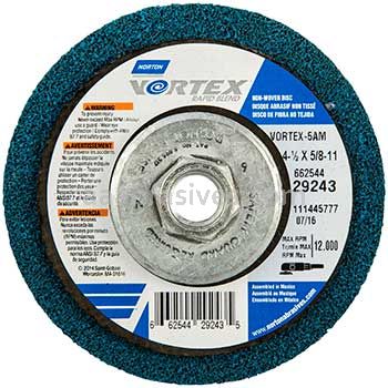 Norton 4-1/2 x 5/8-11/Med//Norton Vortex Rapid Finish Vortex Type 27