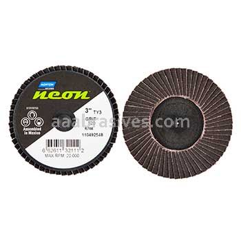 Norton 3 120 Norton Neon TR Mini Flap Discs R766 Norton Flap Discs