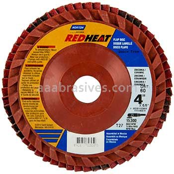 Norton 4 x 5/8 80 Norton Red Heat Quick Trim Type 27 R983 Flap Discs