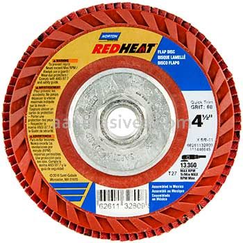Norton 4-1/2 x 5/8-11 60 Norton Red Heat Quick Trim Type 27 R983 Flap Discs