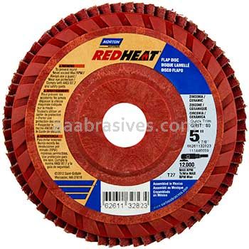Norton 5 x 7/8 36 Norton Red Heat Quick Trim Type 27 R983 Flap Discs