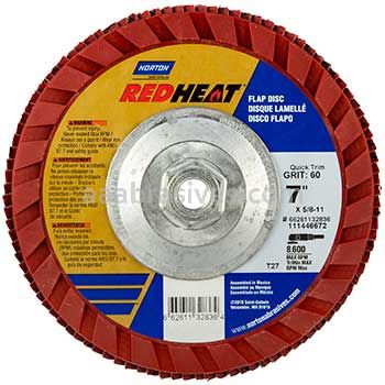Norton 7 x 5/8-11 120 Norton Red Heat Quick Trim Type 27 - Plastic R983 Norton Flap Discs