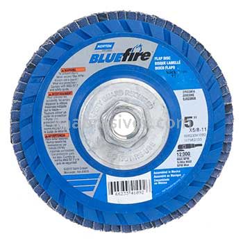Norton Abrasives 66623341099 7 x 5/8-11 Norton BlueFire Quick Trim Type 27 Flap Discs