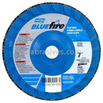 Norton Abrasives 66623341103 7 x 7/8 Norton BlueFire Quick Trim Type 27 Flap Discs
