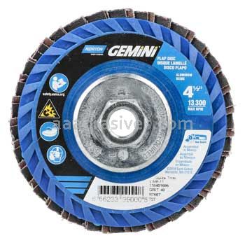 Norton 66623399000 4-1/2 x 5/8-11 40 Grit Quick Trim T27 Gemini R766T Flap Discs